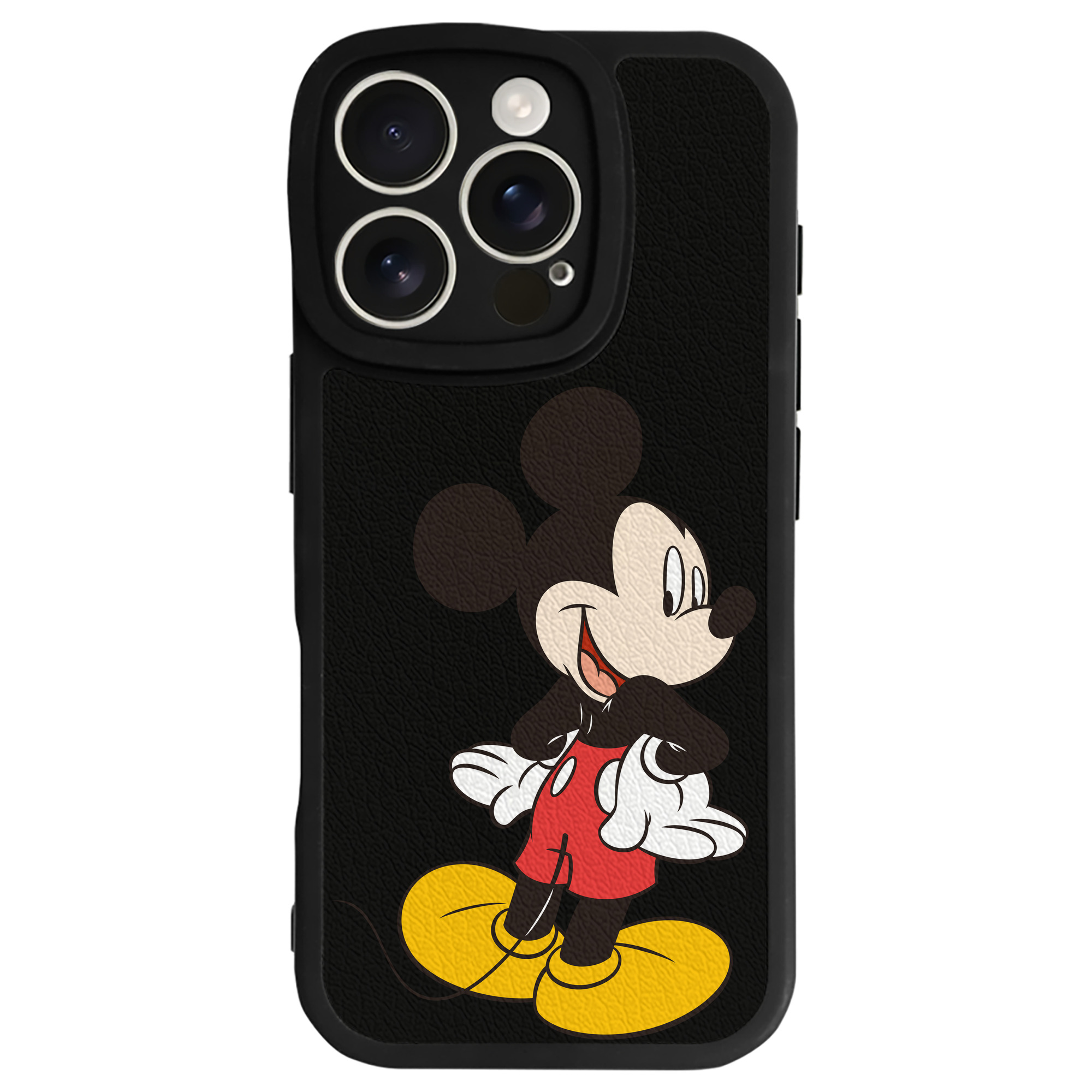 （画像用） ミッキーマウス Mickey Mouse 【iPhone 16シリーズ対応】シリコンスマホケース（レザー調） 材質：シリコン
